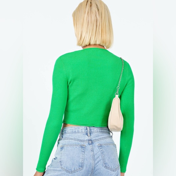 Lioness Vineyard Cardigan Ribbed Green Size 2 NWT - Picture 3 of 10